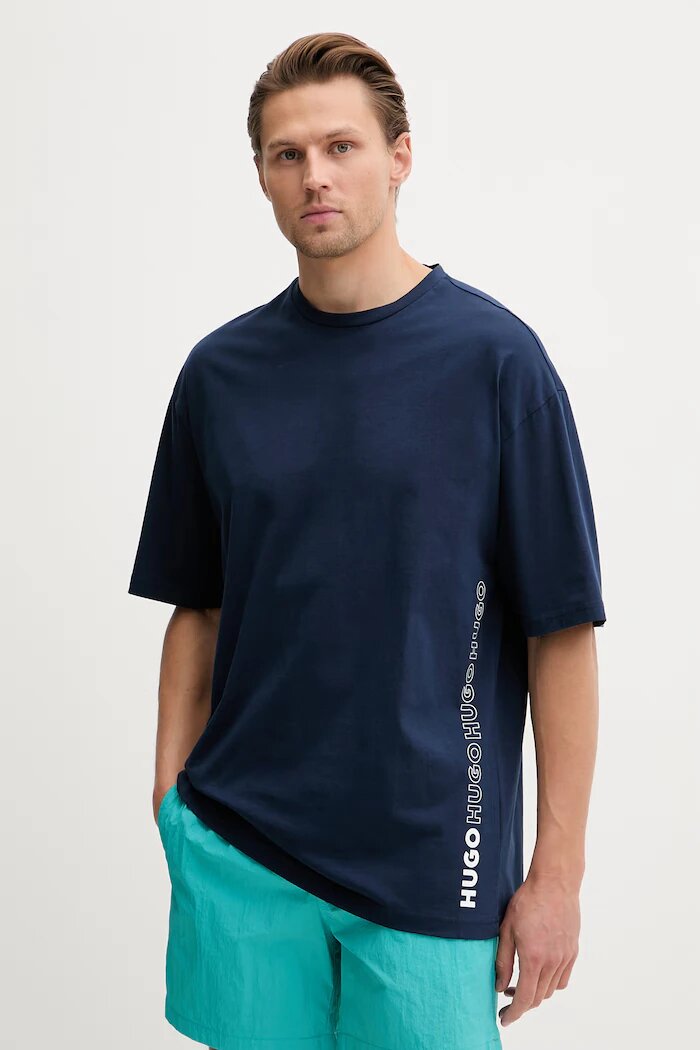 HUGO тениска мъжка от памук TIKI T-SHIRT тъмносиня 50561117