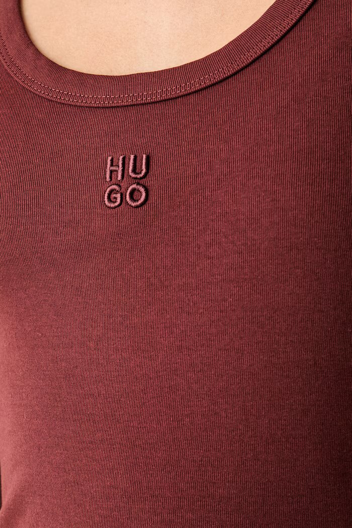 HUGO топ дамски Datamia кафяв 50514489