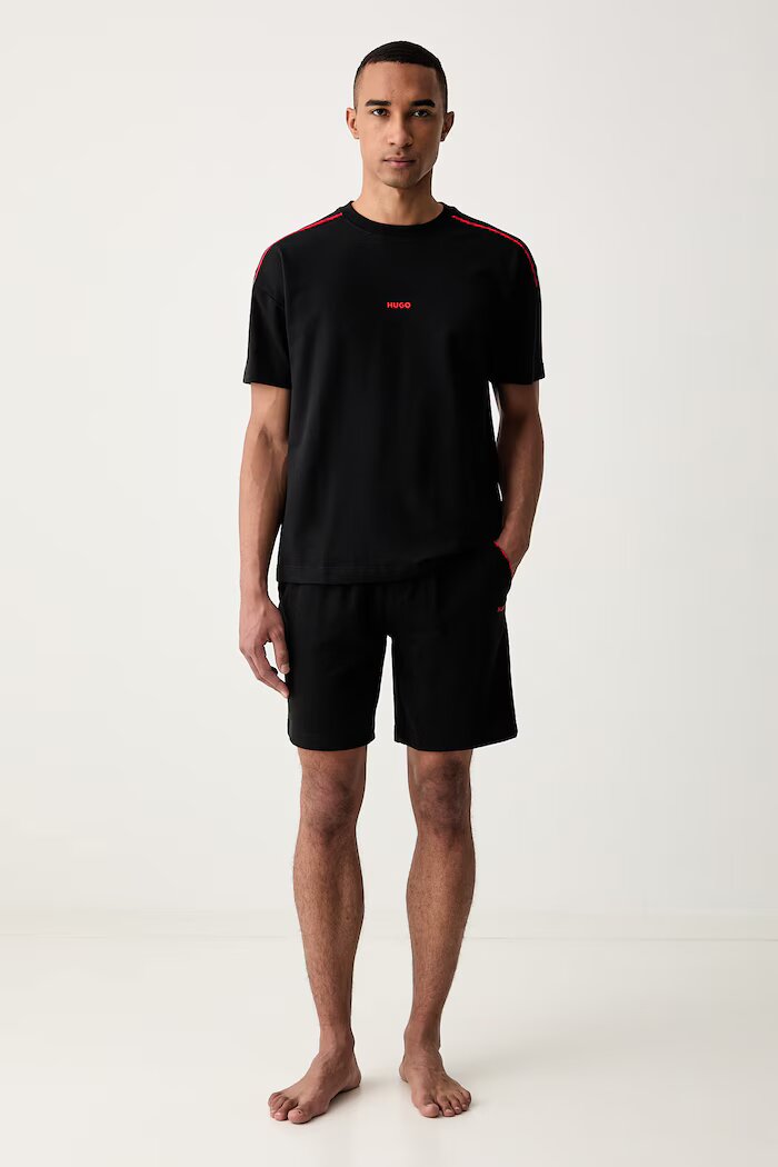 HUGO уголемена тениска мъжка с памук NOAH T-SHIRT черна 50566159