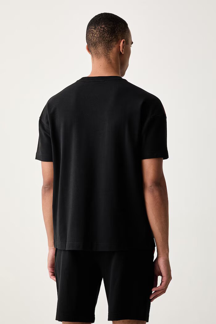 HUGO уголемена тениска мъжка с памук NOAH T-SHIRT черна 50566159