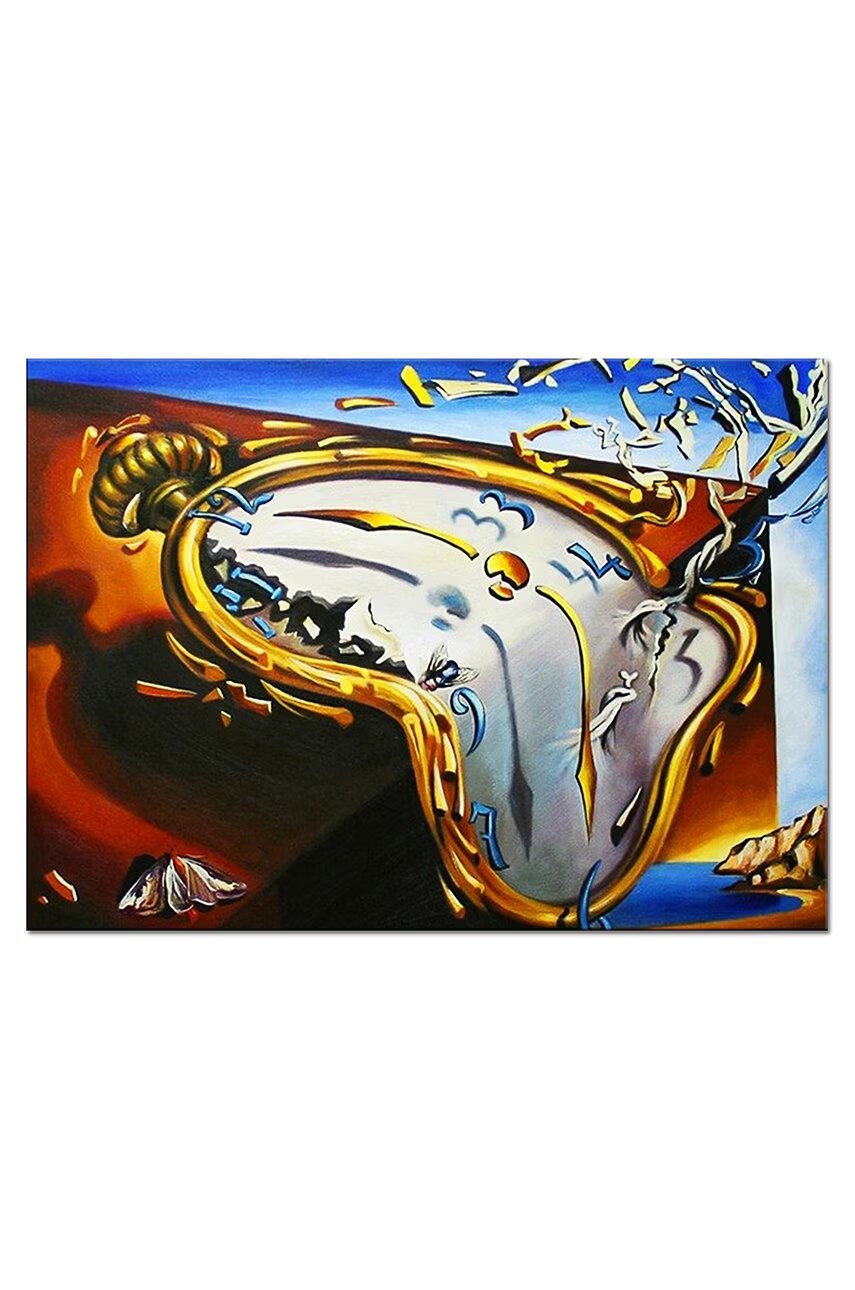Inne Картина с маслени бои Salvador Dali Melting Clock at Moment of First Explosion