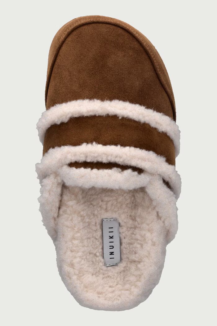 Inuikii чехли дамски от велур Cozy Loafer кафяви 1006.005.0011
