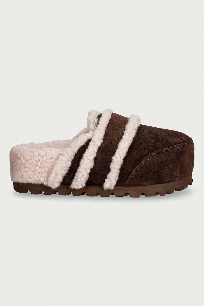 Inuikii чехли с платформа дамски от велур Cozy Loafer кафяви 1006.005.0011