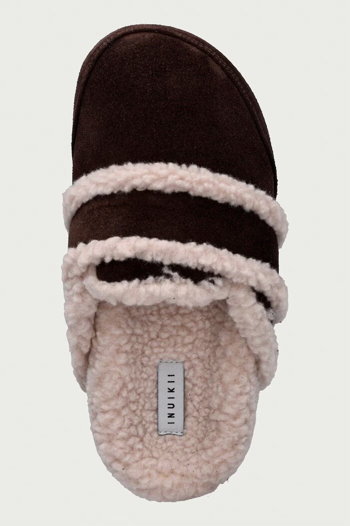 Inuikii чехли с платформа дамски от велур Cozy Loafer кафяви 1006.005.0011