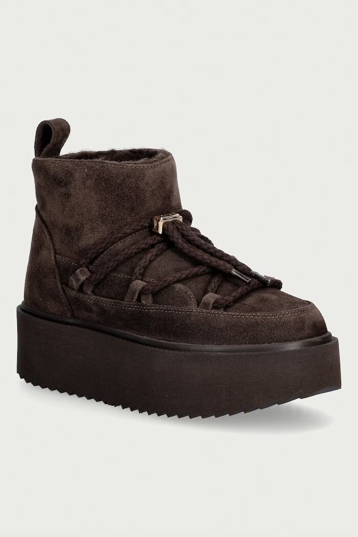 Inuikii Classic Low Platform апрески дамски от велур кафяви 1001.006.0012