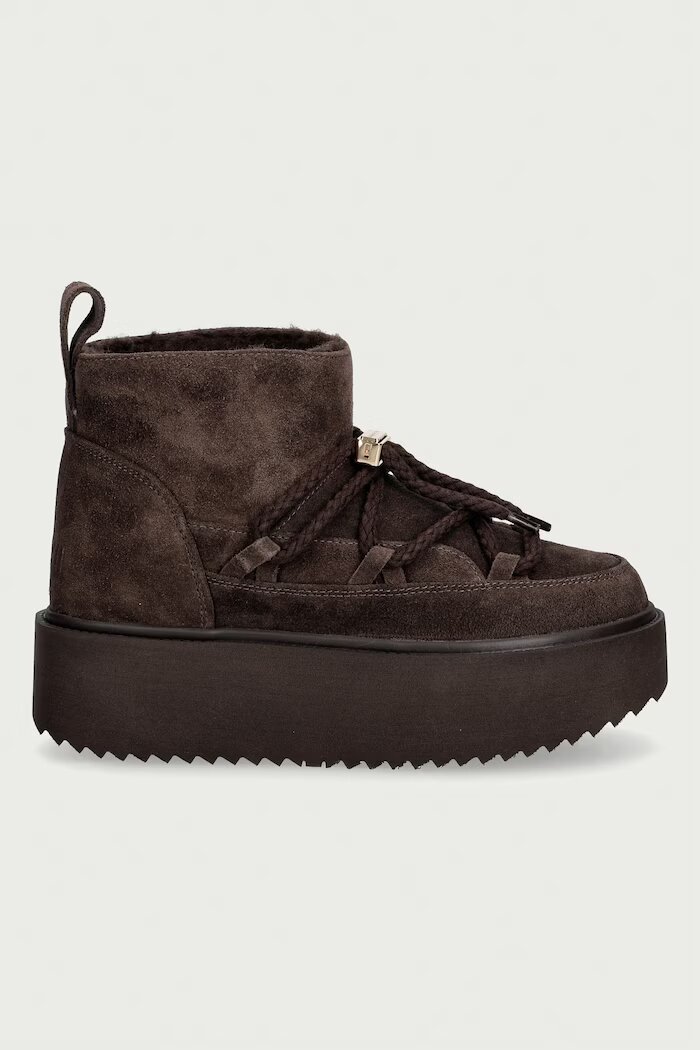 Inuikii Classic Low Platform апрески дамски от велур кафяви 1001.006.0012