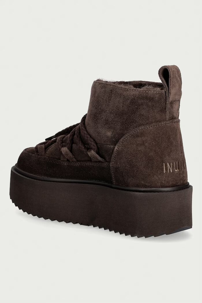 Inuikii Classic Low Platform апрески дамски от велур кафяви 1001.006.0012