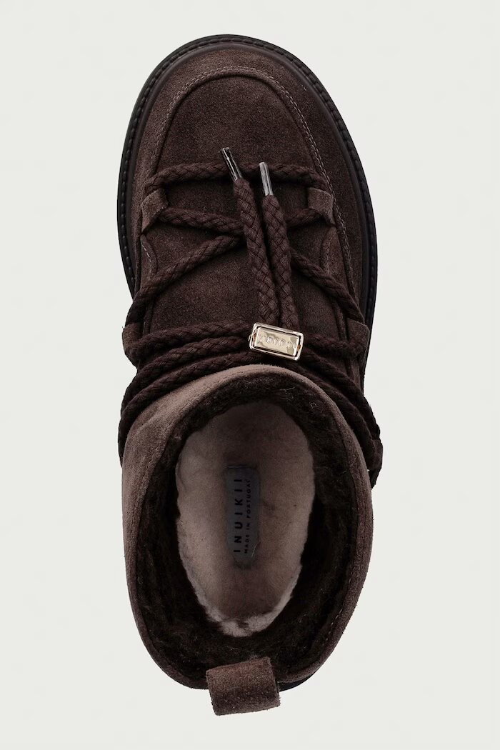 Inuikii Classic Low Platform апрески дамски от велур кафяви 1001.006.0012