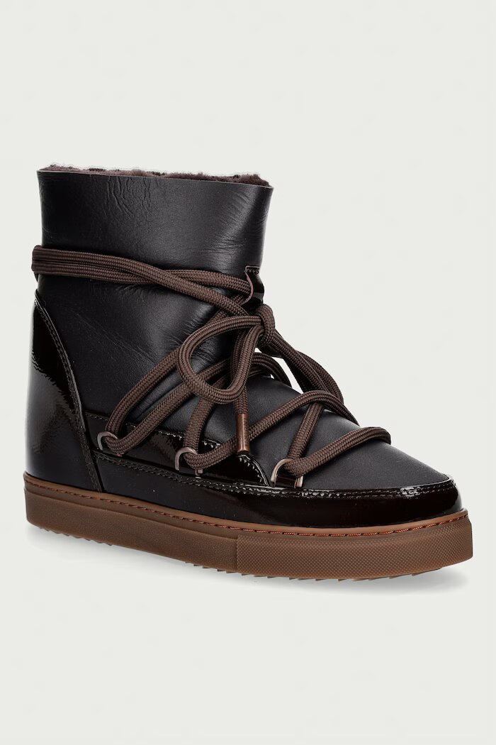 Inuikii Gloss Wedge апрески дамски от кожа кафяви 1001.004.0052