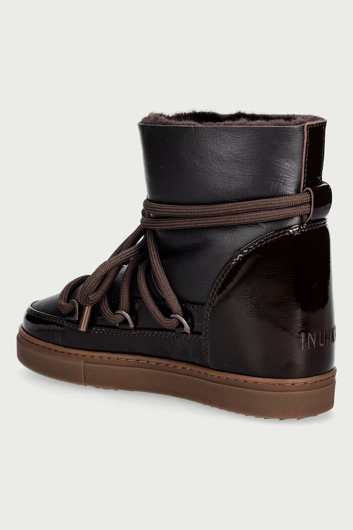 Inuikii Gloss Wedge апрески дамски от кожа кафяви 1001.004.0052