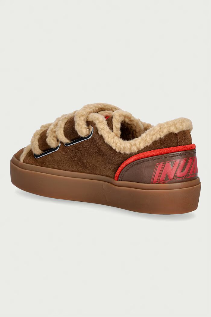 Inuikii Lila Shearling Low Velcro маратонки дамски от велур кафяви 1001.001.0561