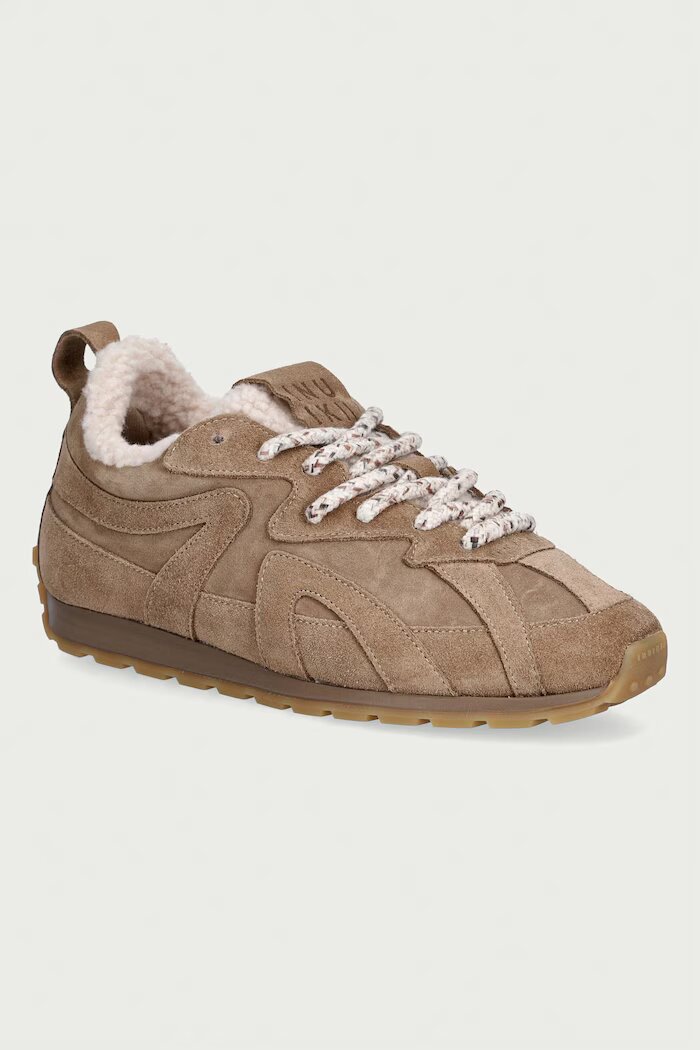 Inuikii Maribella Shearling маратонки дамски от велур бежови 1001.001.0611