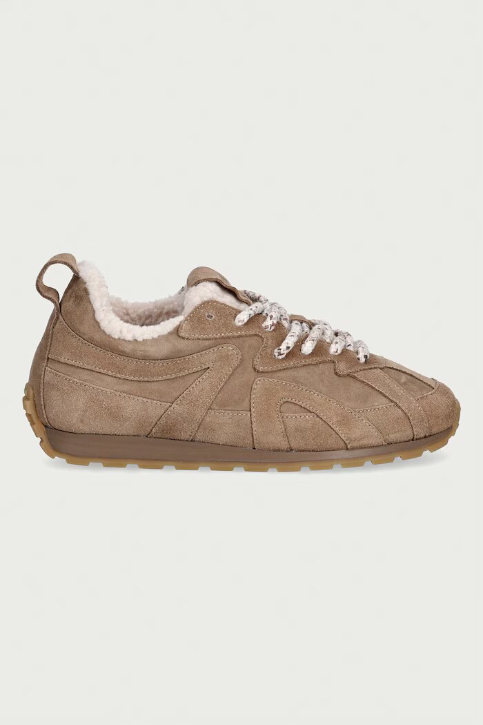 Inuikii Maribella Shearling маратонки дамски от велур бежови 1001.001.0611