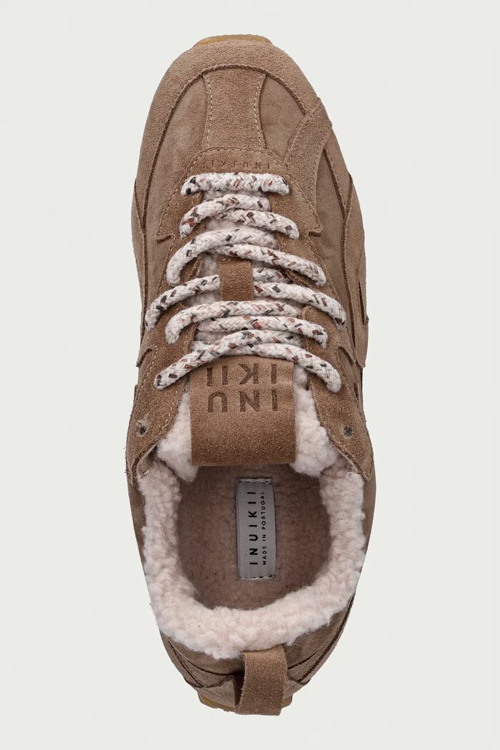 Inuikii Maribella Shearling маратонки дамски от велур бежови 1001.001.0611