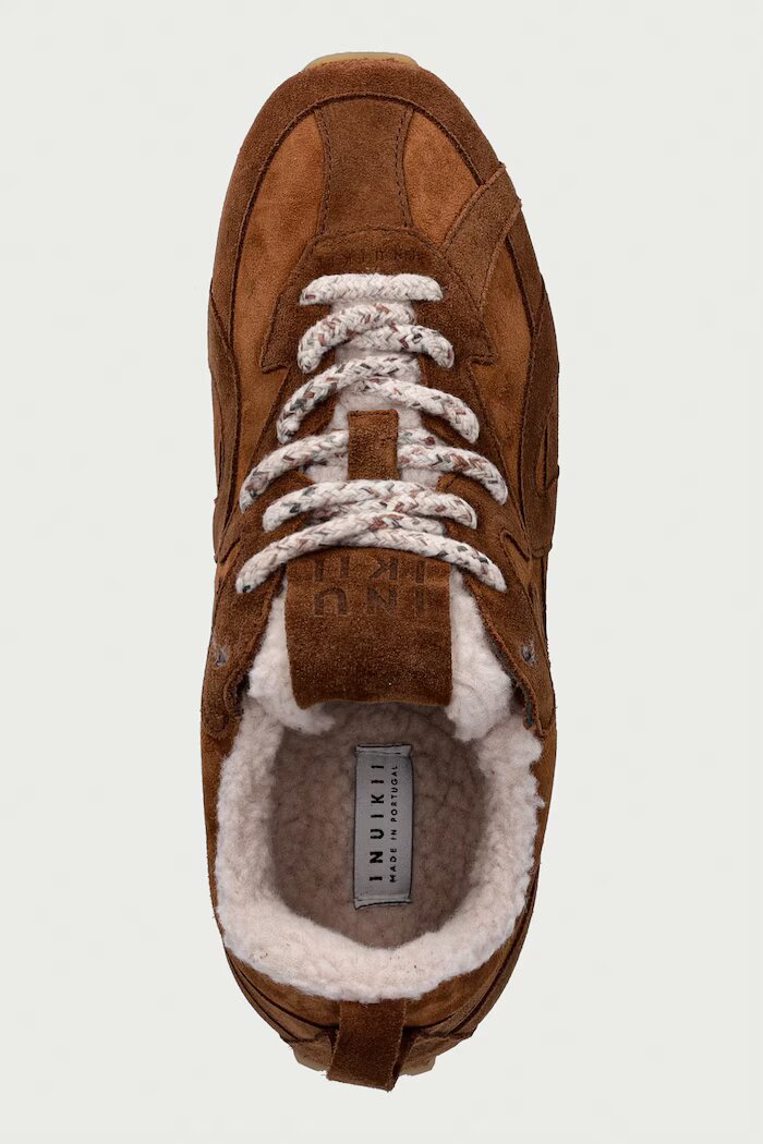 Inuikii Maribella Shearling маратонки дамски от велур кафяви 1001.001.0611