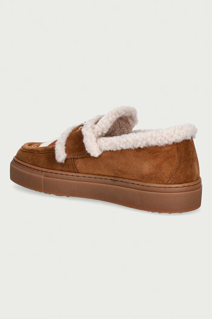 Inuikii мокасини дамски от кожа Shearling Print кафяви 1006.003.0031
