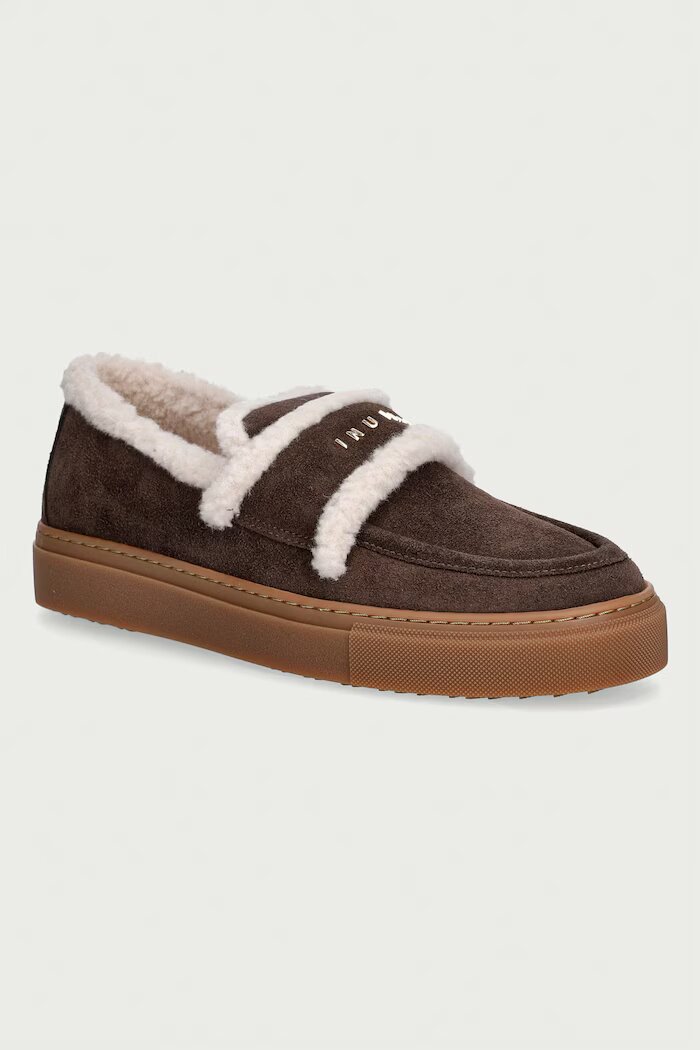 Inuikii мокасини от велур Shearling Loafer кафяви 1006.003.0021