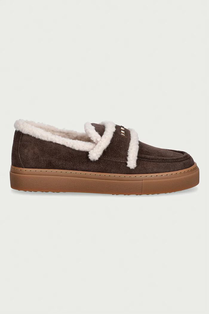 Inuikii мокасини от велур Shearling Loafer кафяви 1006.003.0021