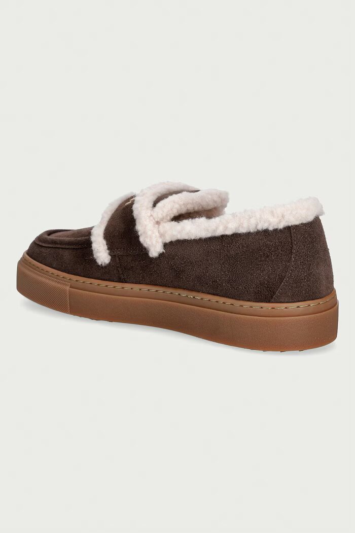 Inuikii мокасини от велур Shearling Loafer кафяви 1006.003.0021