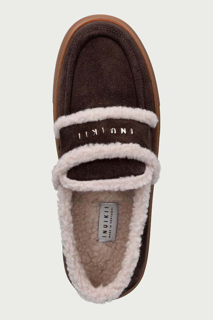 Inuikii мокасини от велур Shearling Loafer кафяви 1006.003.0021