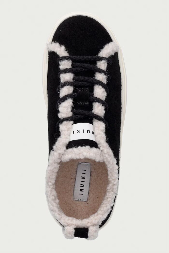 Inuikii Shearling Low маратонки дамски от велур черни 1001.001.0242
