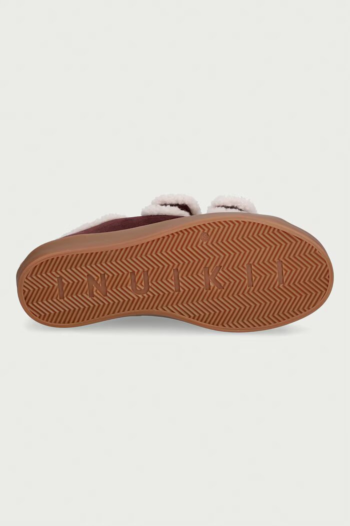 Inuikii Shearling Low Velcro маратонки дамски от велур бордо 1001.001.0231