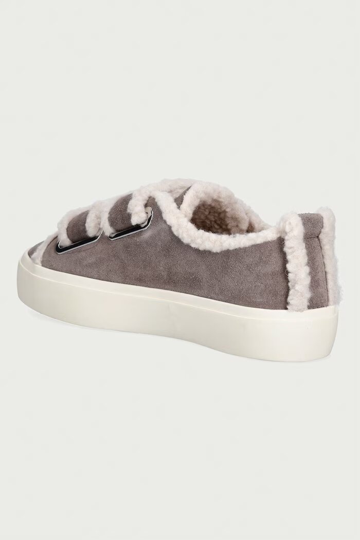 Inuikii Shearling Low Velcro маратонки дамски от велур сиви 1001.001.0231.030