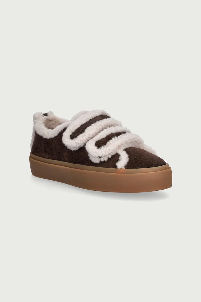Inuikii SHEARLING LOW VELCRO маратонки за деца от велур кафяви 3001.001.0051