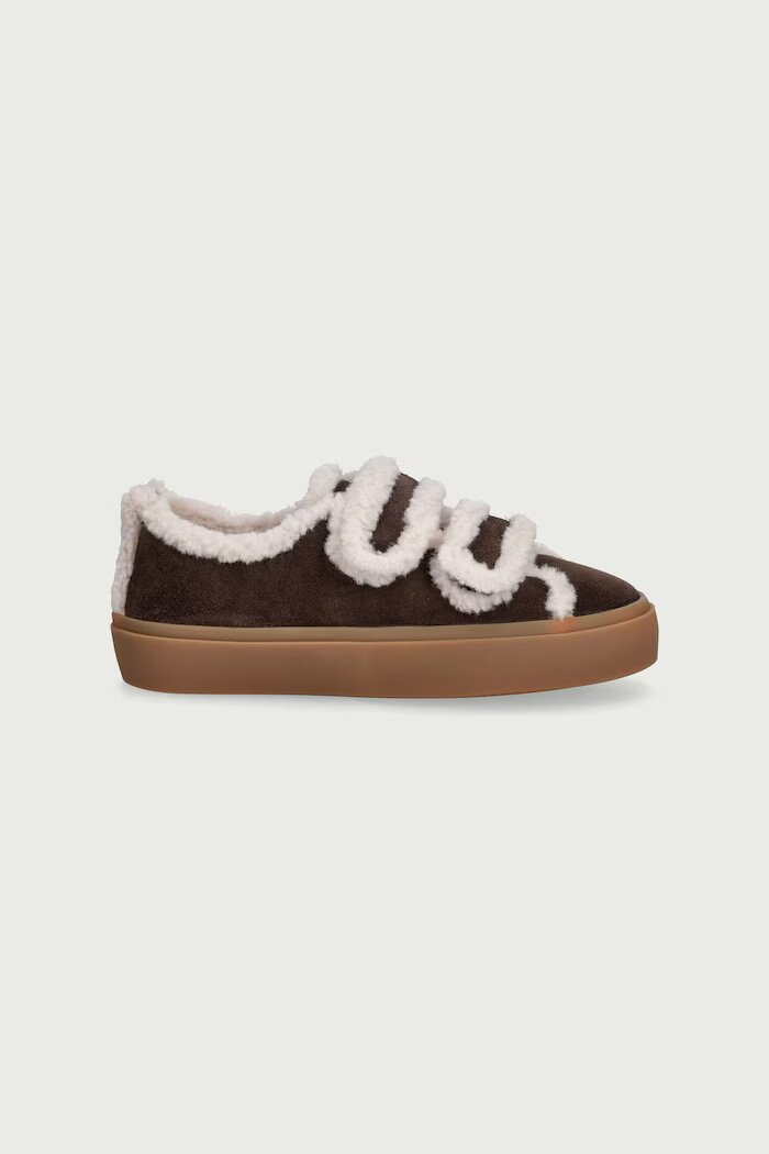 Inuikii SHEARLING LOW VELCRO маратонки за деца от велур кафяви 3001.001.0051
