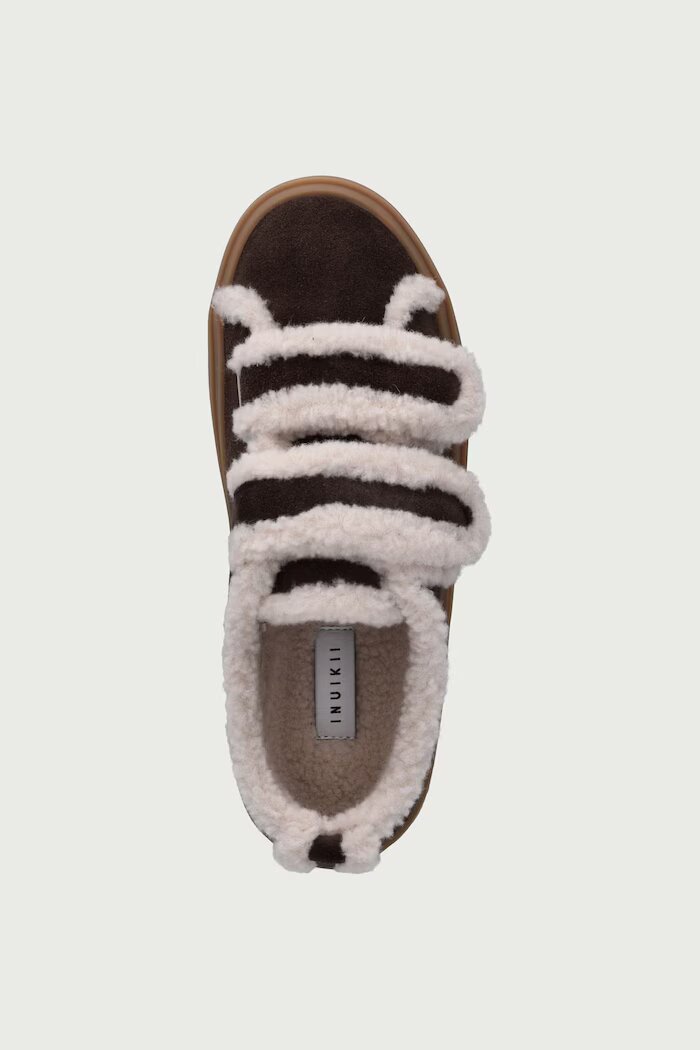 Inuikii SHEARLING LOW VELCRO маратонки за деца от велур кафяви 3001.001.0051