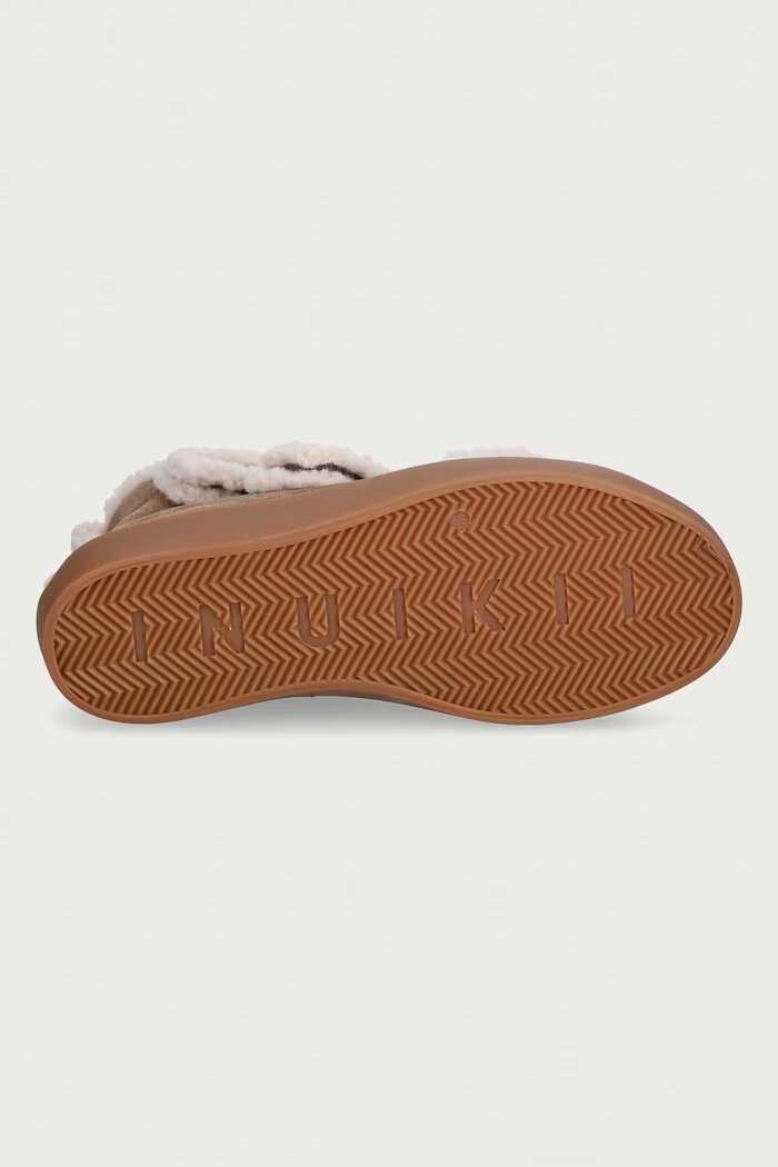 Inuikii Shearling Velcro High маратонки дамски от велур бежови 1001.002.0161