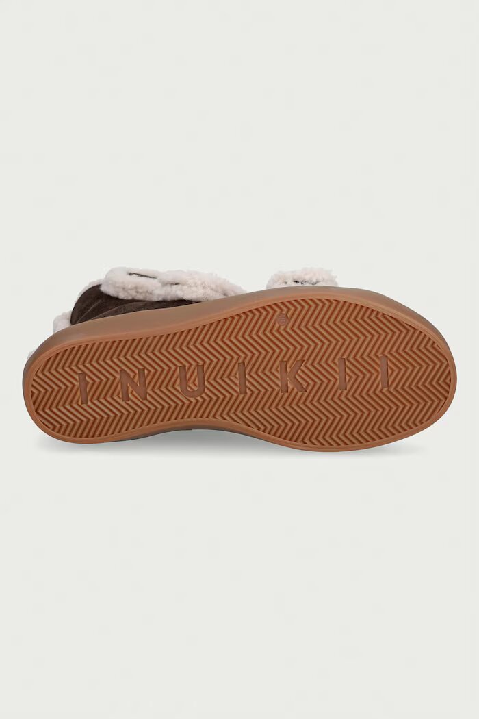Inuikii Shearling Velcro High маратонки дамски от велур кафяви 1001.002.0161