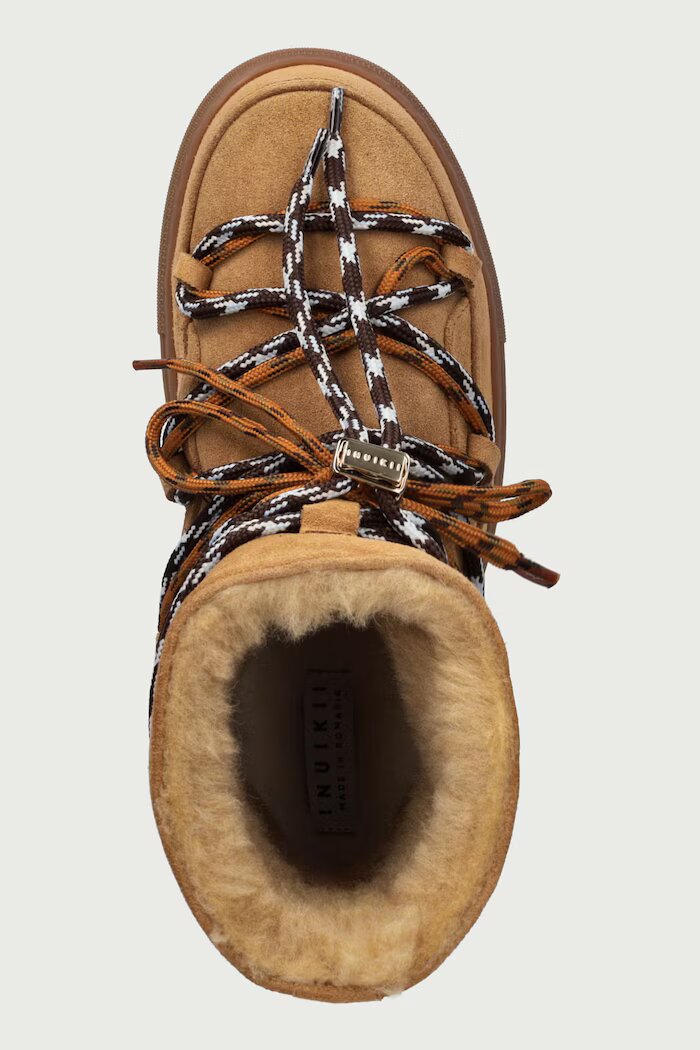 Inuikii Suede Double Tie апрески дамски от велур бежови 1001.003.0711