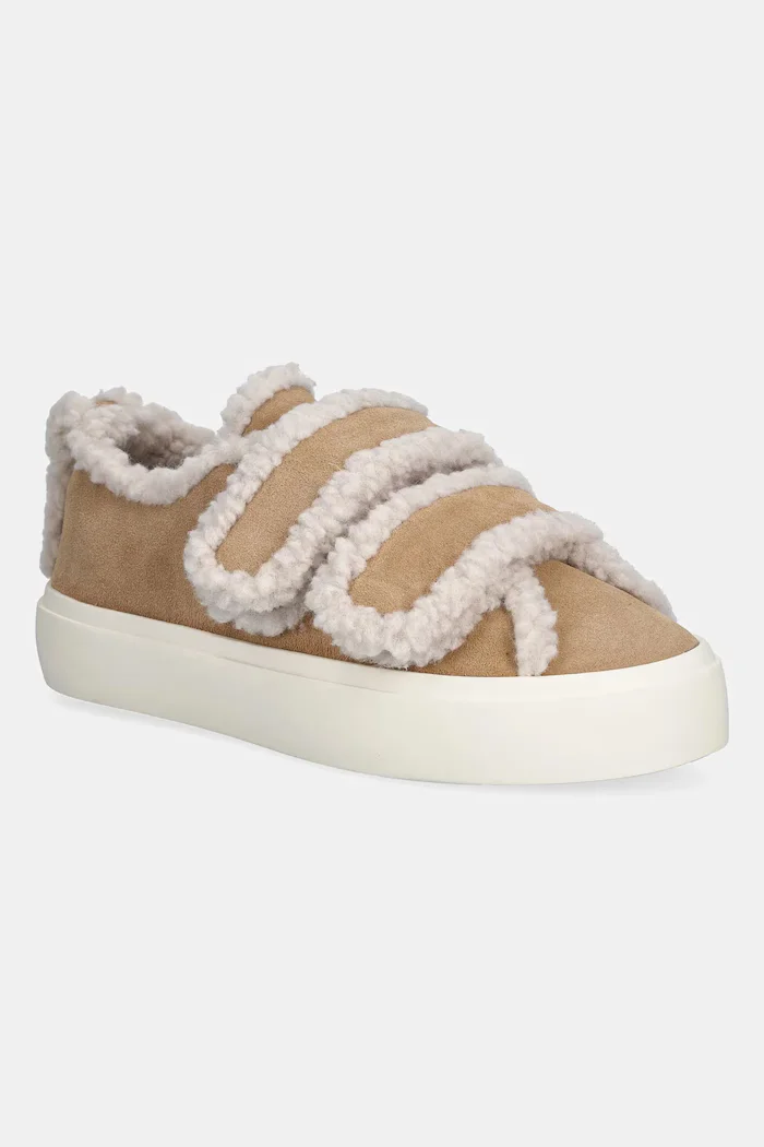Inuikii Велурени маратонки Shearling Low Velcro в бежово 1001.001.0231.250