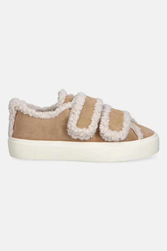 Inuikii Велурени маратонки Shearling Low Velcro в бежово 1001.001.0231.250