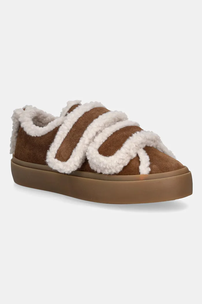 Inuikii Велурени маратонки Shearling Low Velcro в кафяво 1001.001.0231.150