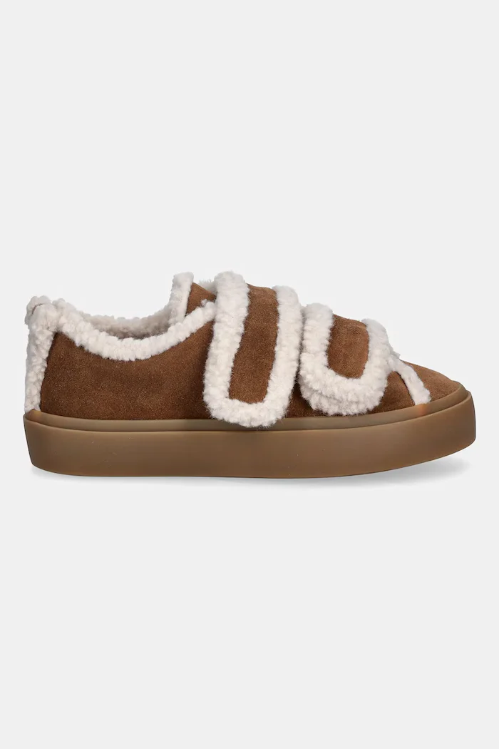 Inuikii Велурени маратонки Shearling Low Velcro в кафяво 1001.001.0231.150