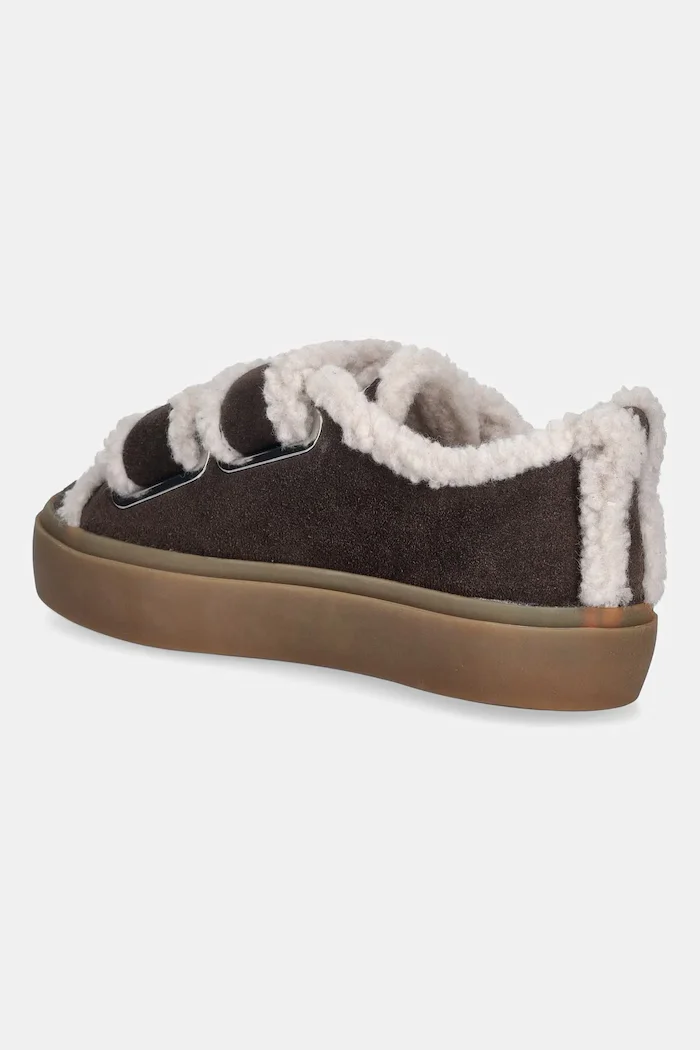 Inuikii Велурени маратонки Shearling Low Velcro в кафяво 1001.001.0231.152