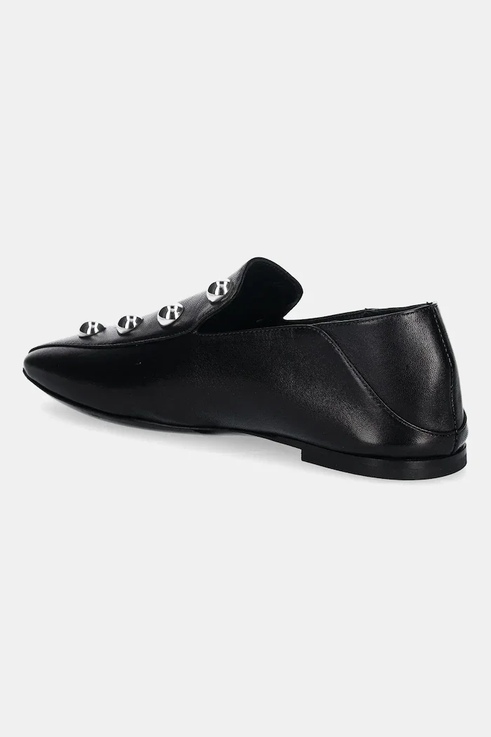IRO Кожени мокасини Cloclo Studs в черно с равна подметка WM70CLOCLOST