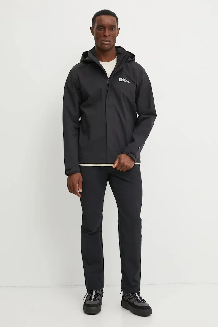 Jack Wolfskin непромокаемо яке Trailtime 2L черно A63903