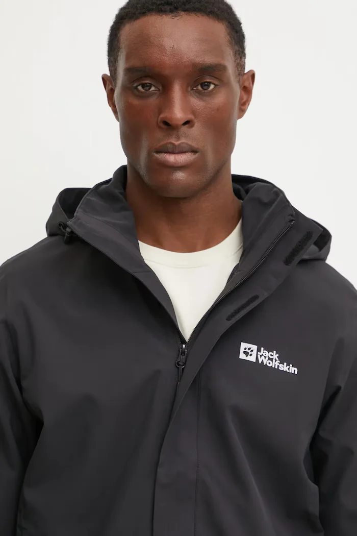 Jack Wolfskin непромокаемо яке Trailtime 2L черно A63903