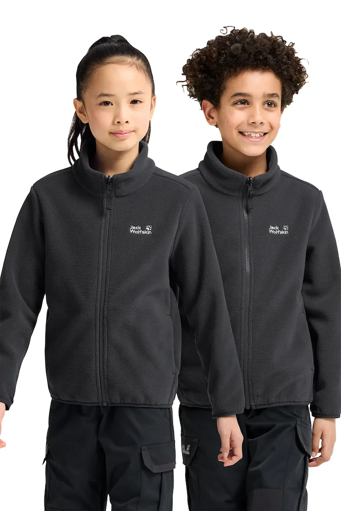 Jack Wolfskin поларен суичър за деца TAUNUS 200 черен A66237