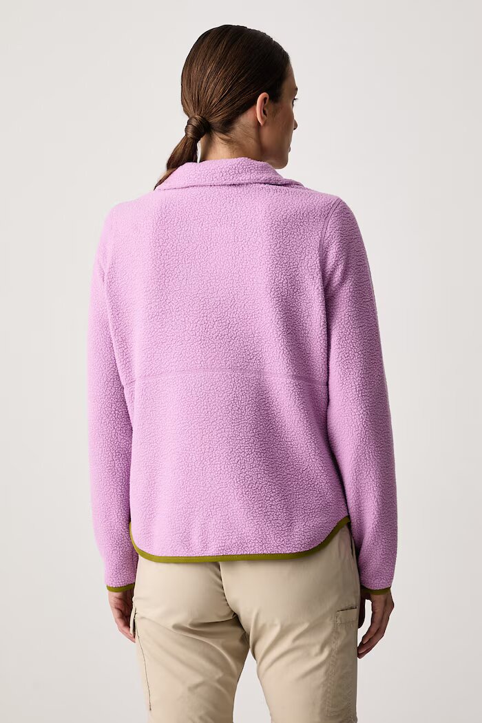Jack Wolfskin суичър с цип дамски от полар Lite Curl виолетов A65751