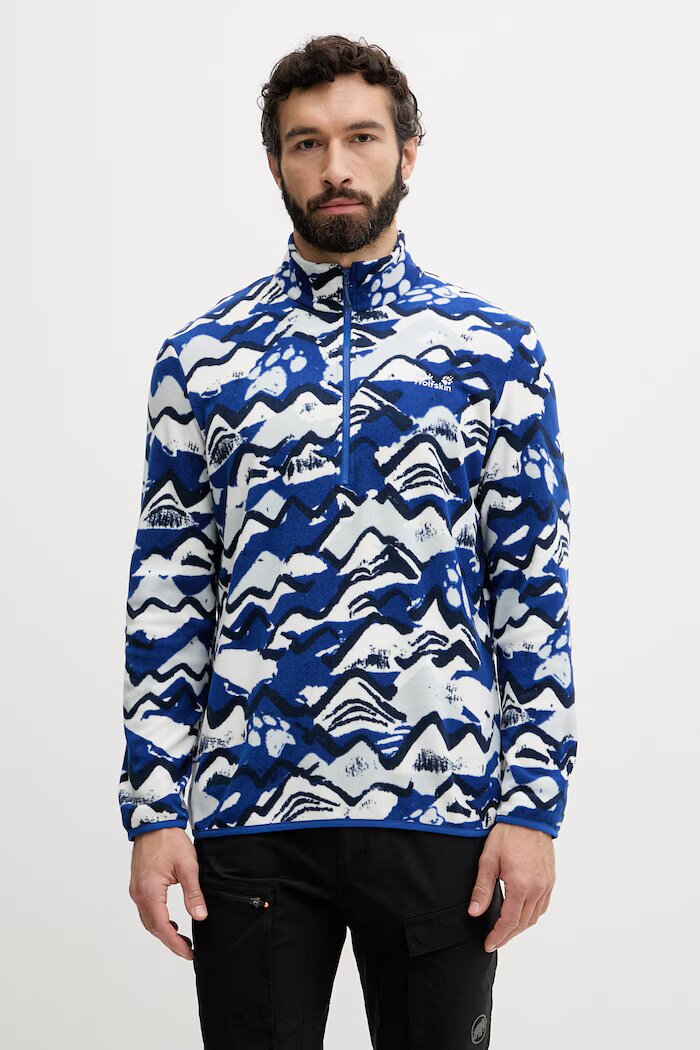 Jack Wolfskin суичър с цип мъжки Paw Era 100 син A65984