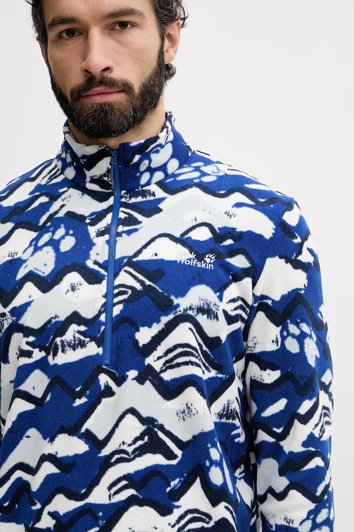 Jack Wolfskin суичър с цип мъжки Paw Era 100 син A65984