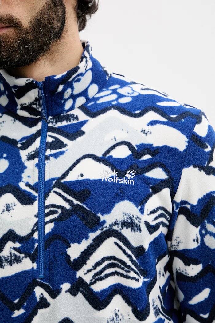 Jack Wolfskin суичър с цип мъжки Paw Era 100 син A65984