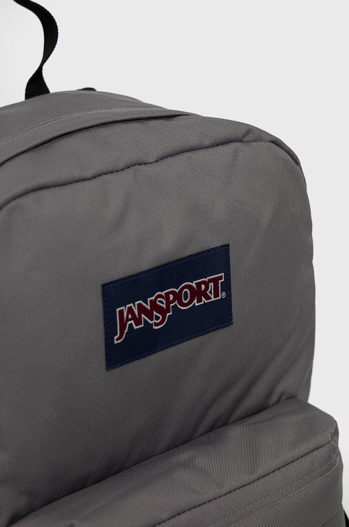JanSport Раница в сиво голям размер с изчистен дизайн