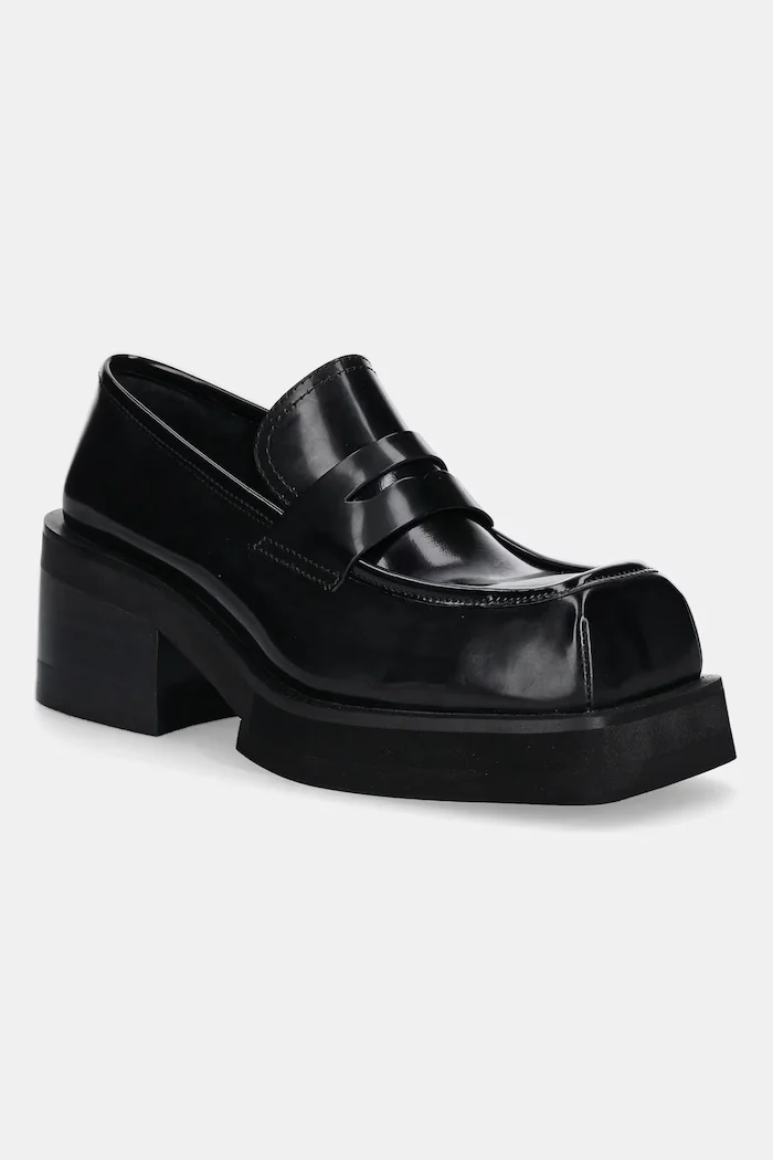 Jeffrey Campbell Кожени обувки с дебел ток CLASSICAL в черно с дебел ток C529EF-08