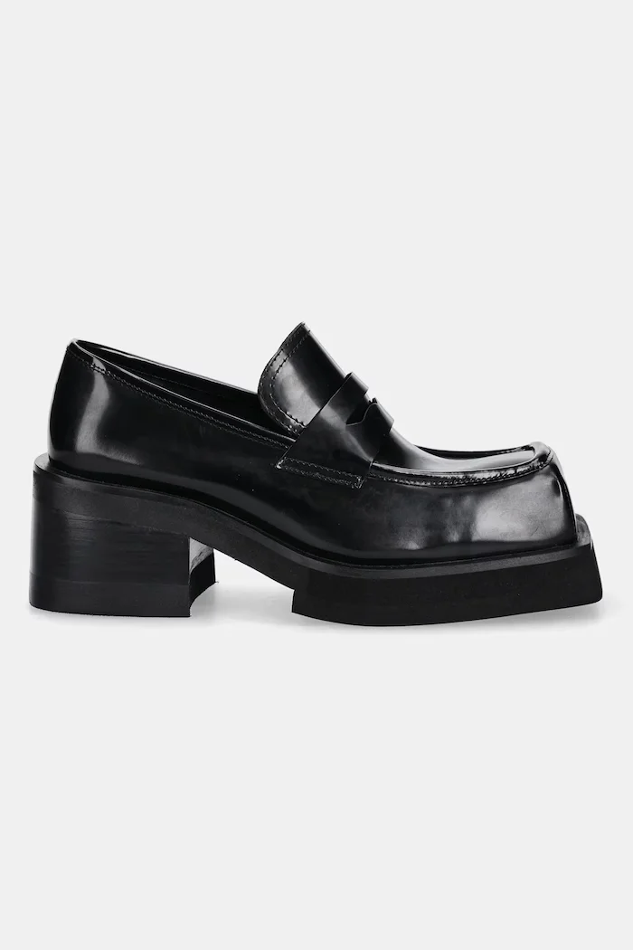 Jeffrey Campbell Кожени обувки с дебел ток CLASSICAL в черно с дебел ток C529EF-08