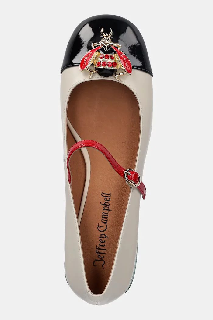 Jeffrey Campbell Кожени обувки с дебел ток JITTERBUG в бежово с дебел ток U88-05A